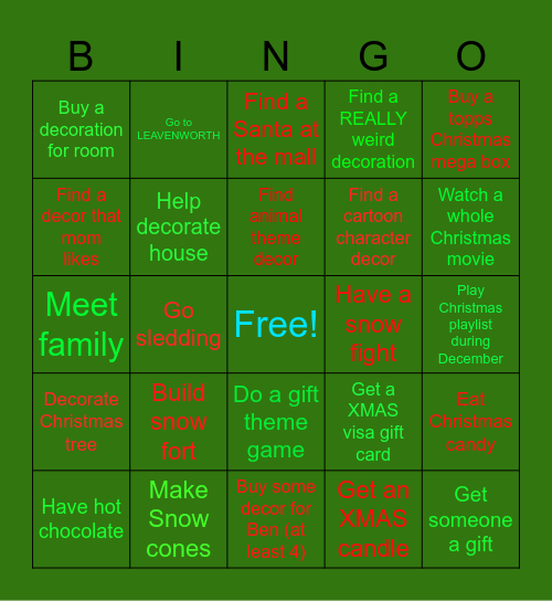 CHRISTMAS BINGO Card