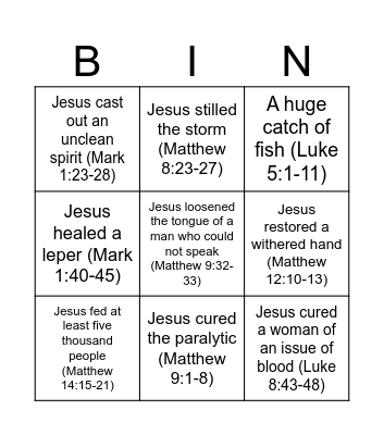 Jesus the ultimate Aura Farmer/Miracle Worker Bingo Card