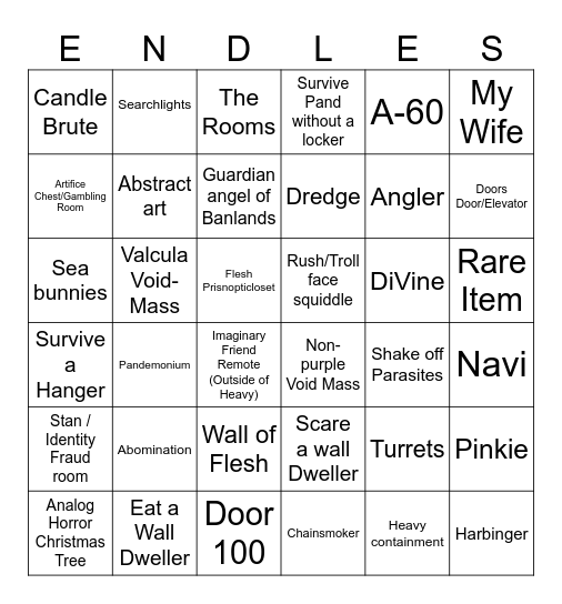 Pressure Endless Mode Bingo (FIXED) Bingo Card