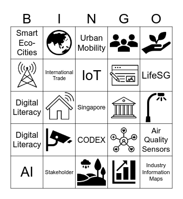 Singapore: A Smart Nation Bingo Card
