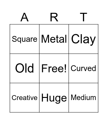 The Arts - Bingo Card