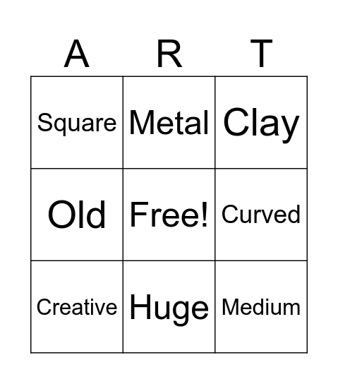 The Arts - Bingo Card