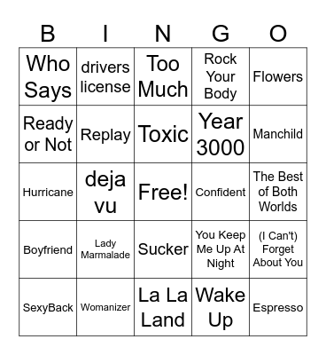 Breakout Stars SINGO Bingo Card