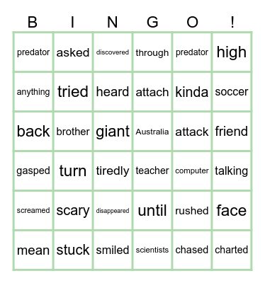 Cruz - Term 3 - week 2 Bingo Card