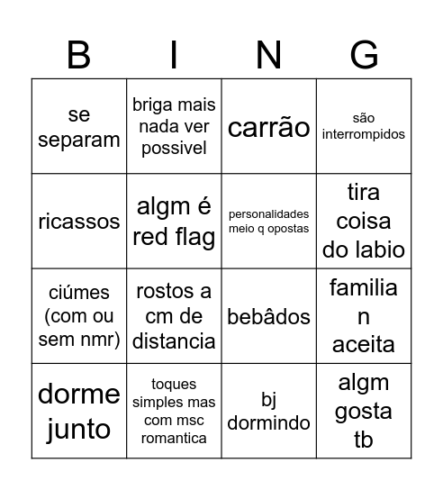 bingoooou Bingo Card