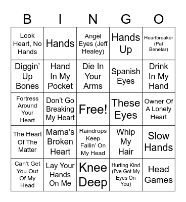 GET ME BODIED Bingo Card