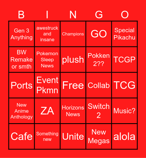 7/22/25 Direct Bingo Card