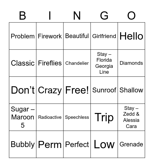 ONE WORD TITLES Bingo Card