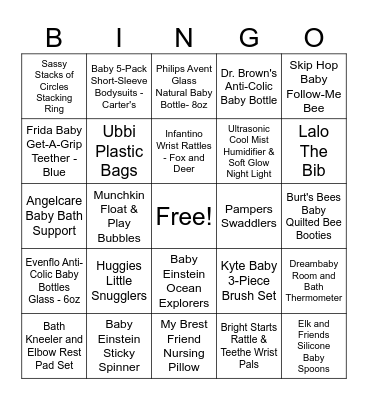 Little  Rookie Bingo Card