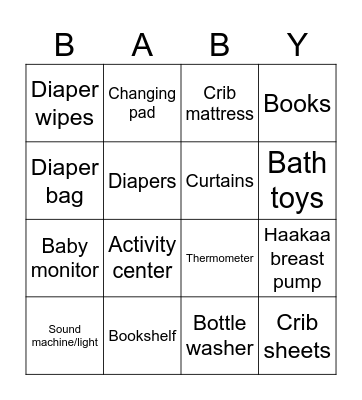 Gift Bingo Card