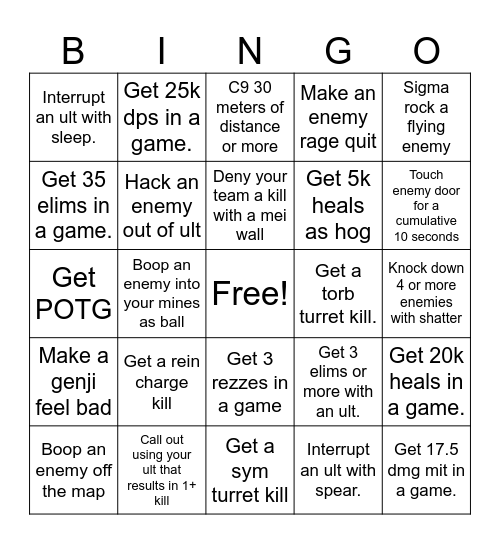 BachLan Overwatch Bingo Card