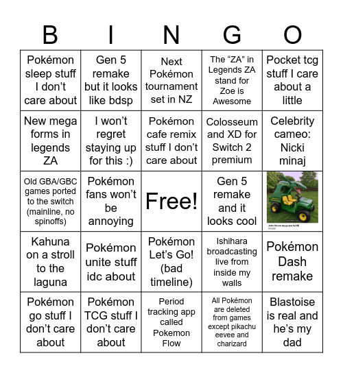 Pokémon presents 22/07!!! Bingo Card
