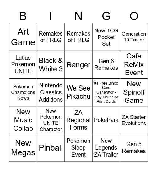Presents Bingo Card