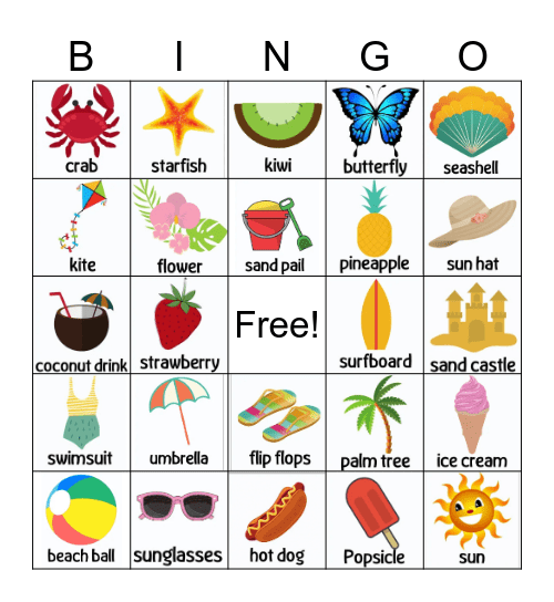 Summer Bingo Card