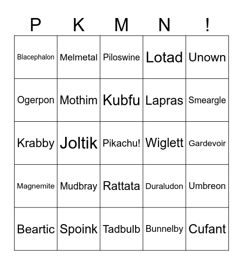 7/22/25 Pokemon I Spy Bingo Card