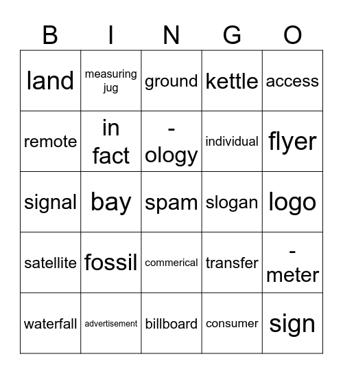 pre10A vocabulary review Bingo Card