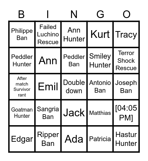 IDV BRAINROT Bingo Card