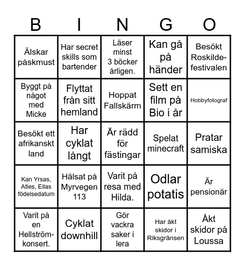 Bröllopsbingo! Bingo Card