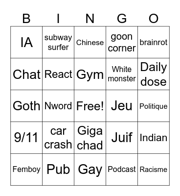 Réels insta Bingo Card