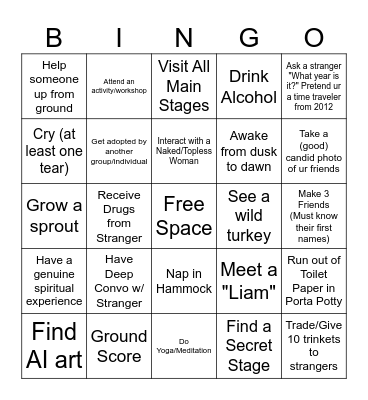 Shambhala Bingo Card