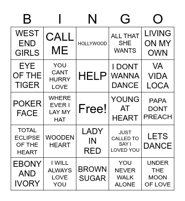 BRIGHTON Bingo Card