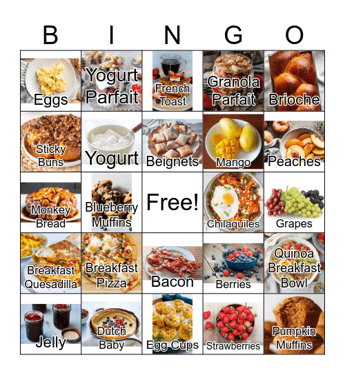 What's for Breakfast? Bingo Card