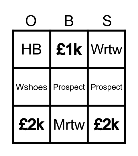 OBS BINGO BONANZA Bingo Card
