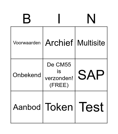 Het issue is: ... Bingo Card