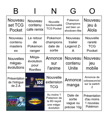 Pokemon present Bingo Card
