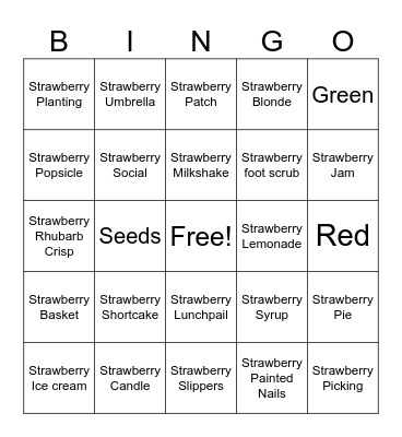 Strawberry Social Bingo Card
