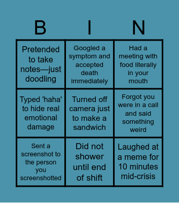 Wednesday Bingo Card