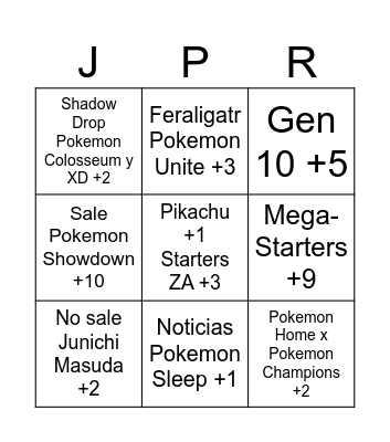 Pokemon Presents 22.07.2025 Joan Bingo Card