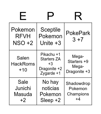 Pokemon Presents 22.07.2025 Enrique Bingo Card