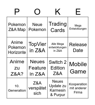 Pokemon Presentation Juli Bingo Card