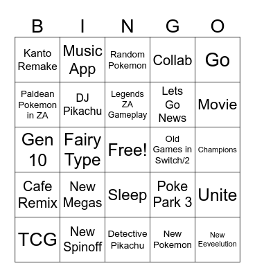 PKMN Presents 7/22 Bingo Card
