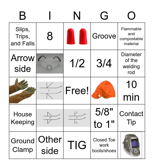 Welding Bingo Card