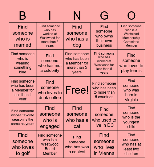 Meet-a-Member BINGO Card