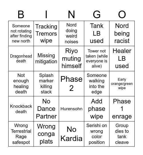 M8S Adventures Bingo Card