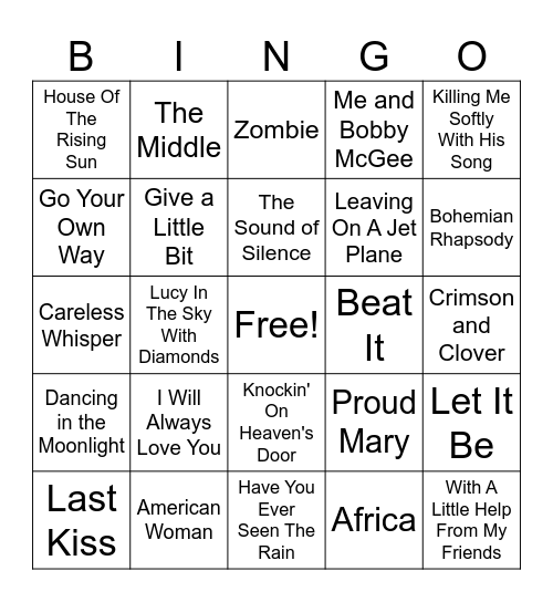 Covered It Bingo Card