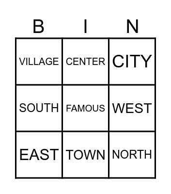 REVIEW VOCABULARY Bingo Card