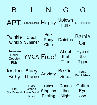Music BINGO! Bingo Card