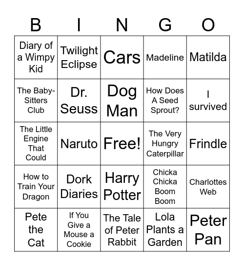 Book Bingo Card