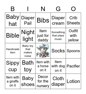 If multiple items per gif, choose only one to mark Bingo Card