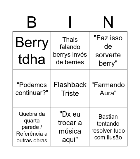 Bingo da RPG de One Piece Bingo Card
