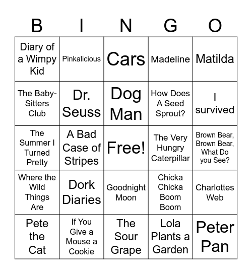 Book Bingo Card