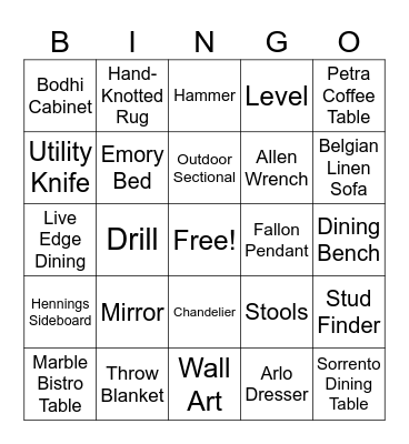 ARHAUS Bingo Card