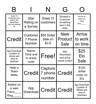 Academy Bingo Card
