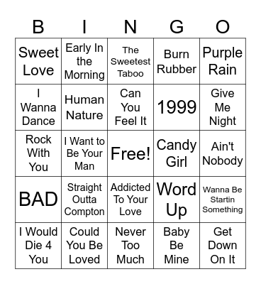 80s Bingo Card