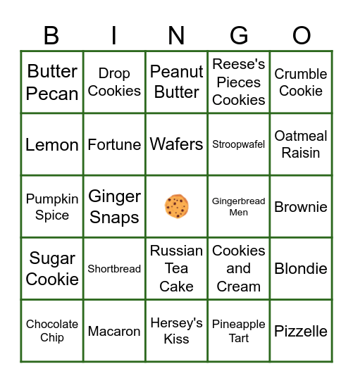 Christmas in July Cookie Swap Bingo! Bingo Card