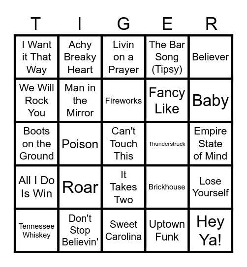 TMS MUSIC BINGO Card
